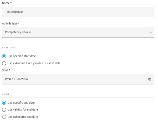 Create schedules Create schedules